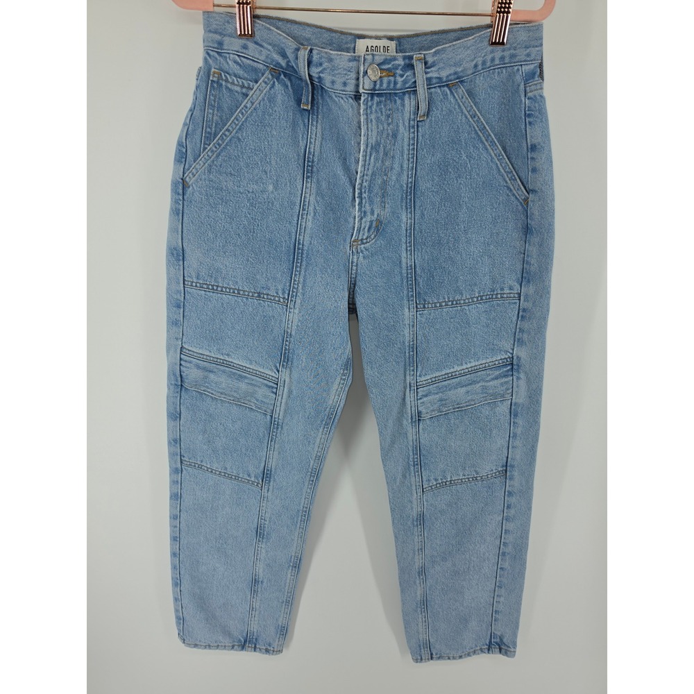 AGOLDE Cooper Cargo Jeans Light Indigo Tapered Leg A9120-1535 Size 28